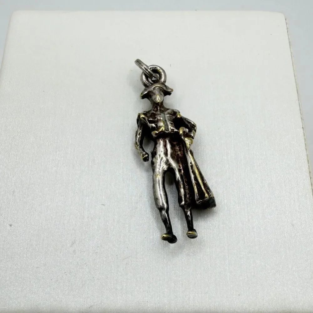 Silver tone metal Vintage Matador Charm/Pendant!‎